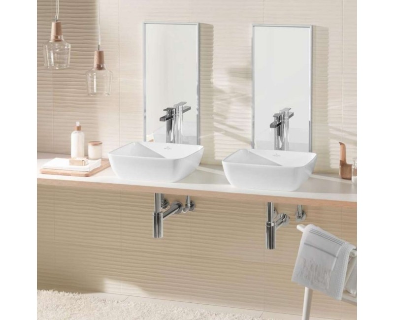 Vannas istabas izlietne Villeroy & Boch Artis 41x41cm, TitanCeram keramika, CeramicPlus apdare, uz virsmas Balta 417841R1