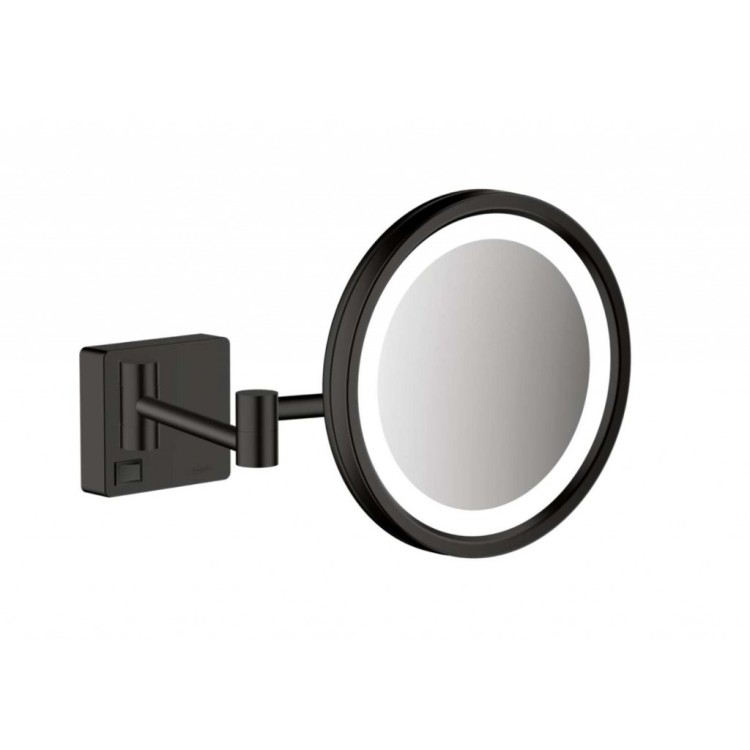 Kosmētikas spogulis Hansgrohe AddStoris ar LED apgaismojumu, Melns Matēts 41790670 Kosmētikas spogulis Hansgrohe AddStoris ar LED apgaismojumu, Melns Matēts 41790670