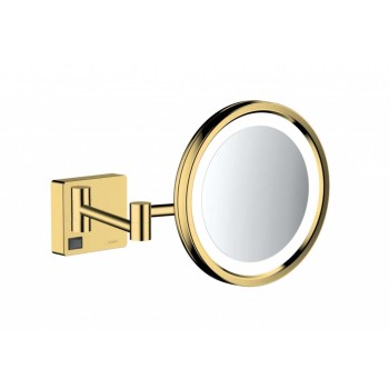 Косметическое зеркало Hansgrohe AddStoris со LED подсветкой, полированное золото 41790990
