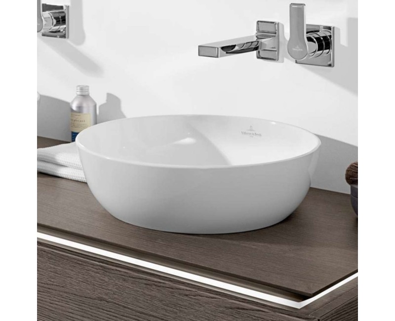 Vannas istabas izlietne Villeroy & Boch Artis CeramicPlus D43cm uz virsmas, Balta