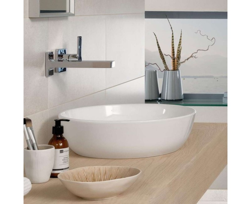 Vannas istabas izlietne Villeroy & Boch Artis CeramicPlus D43cm uz virsmas, Balta