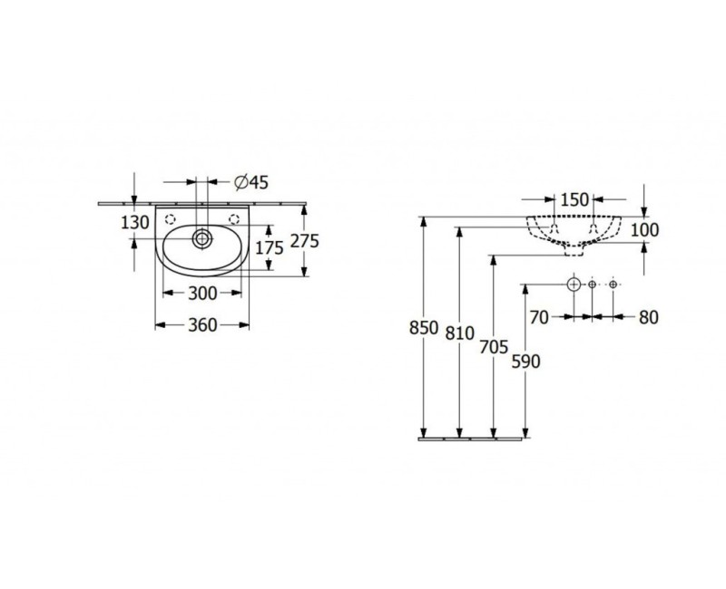 Vannas istabas izlietne Villeroy & Boch O.novo 36x28cm, CeramicPlus apdare, Balta 434037R1
