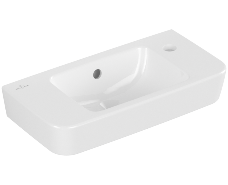 Vannas istabas izlietne Villeroy & Boch O.novo Compact 50x25cm, Labā puse, Balta 4342R501