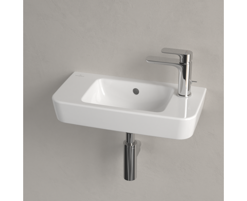 Vannas istabas izlietne Villeroy & Boch O.novo Compact 50x25cm, Labā puse, Balta 4342R501