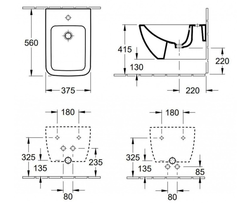Piekaramais Bide Villeroy & Boch Venticello Balts