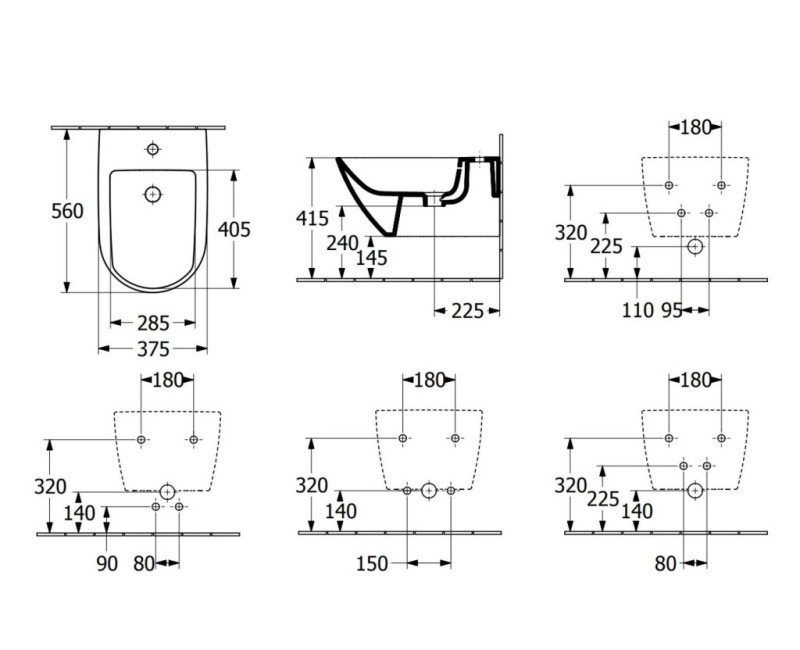 Подвесное биде Villeroy & Boch Subway 3.0 Белый