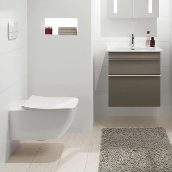 Piekaramais pods Villeroy & Boch Venticello CeramicPlus DirectFlush Rimfree, AquaReduct skalošana, Bez vāka, Balts 4611R0R1