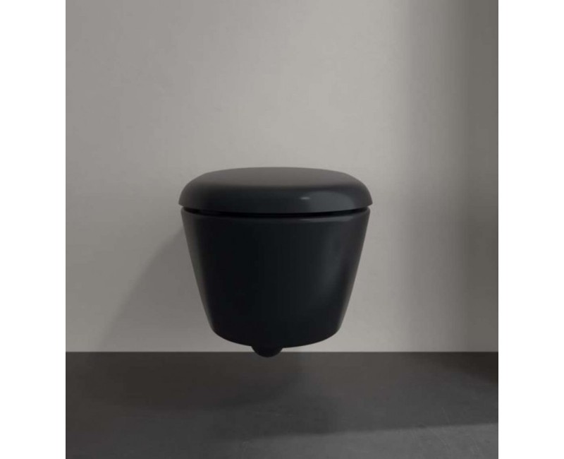 Подвесной унитаз Villeroy & Boch Antao CeramicPlus, TitanGlaze, TwistFlush Rimfree Black
