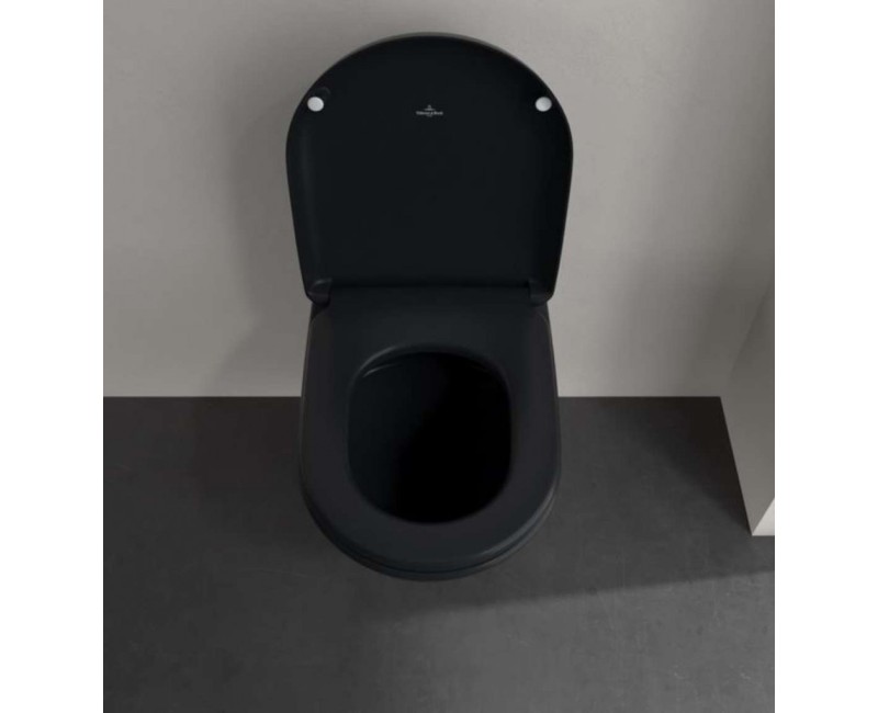 Подвесной унитаз Villeroy & Boch Antao CeramicPlus, TitanGlaze, TwistFlush Rimfree Black