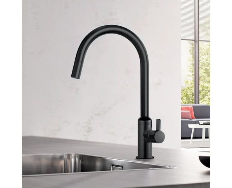 Смеситель для кухни KLUDI-BINGO STAR XS выдвижной Черный матовый 468513978