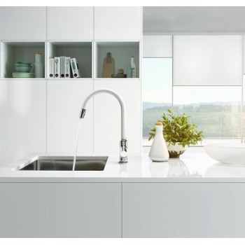 Смеситель для кухни KLUDI-BINGO STAR XS выдвижной Хром/Белый Матовый 468519378