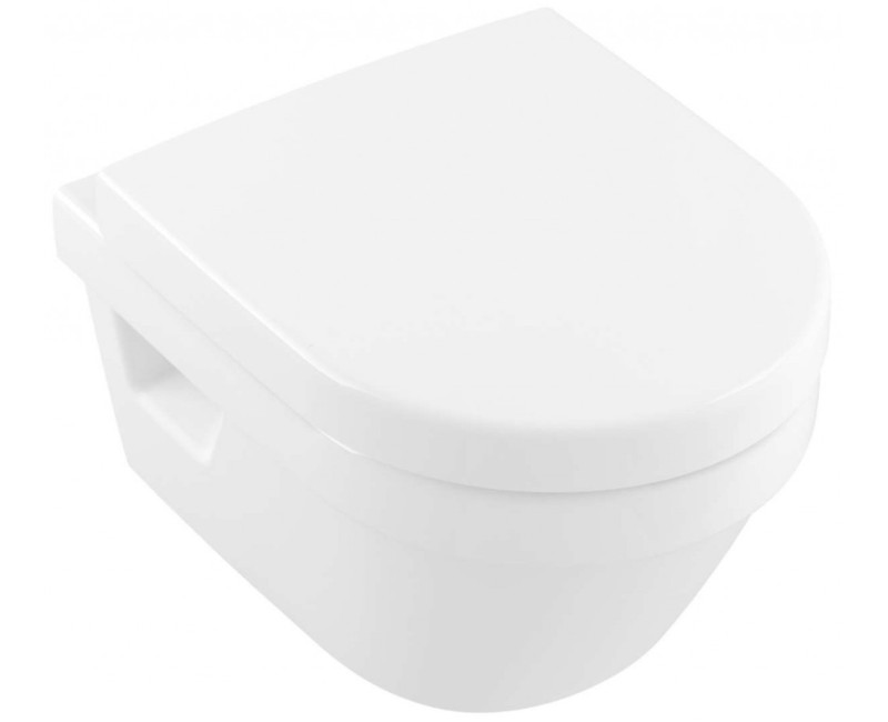Piekaramais pods Villeroy & Boch Architectura CeramicPlus DirectFlush Rimfree Skalošana, vāks ar SoftClose, Balts 4687HRR1