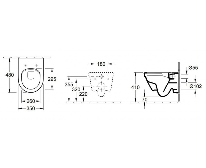 Piekaramais pods Villeroy & Boch Architectura CeramicPlus DirectFlush Rimfree Skalošana, vāks ar SoftClose, Balts 4687HRR1