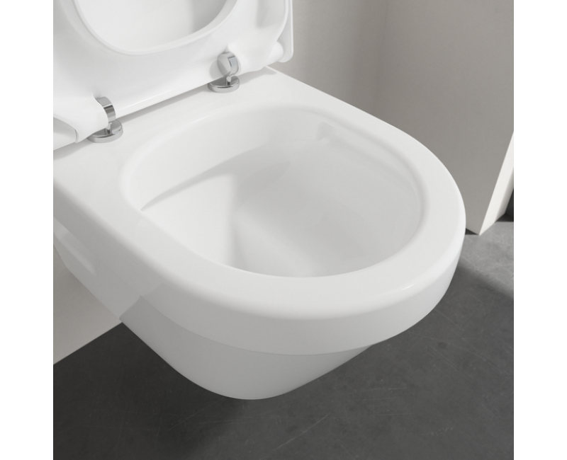 Piekaramais pods Villeroy & Boch Architectura CeramicPlus DirectFlush Rimfree Skalošana, vāks ar SoftClose, Balts 4687HRR1
