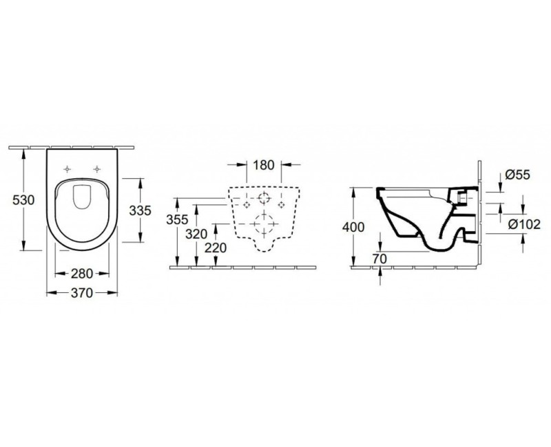 Piekaramais pods Villeroy & Boch Architectura DirectFlush, CeramicPlus Rimless ar SoftClose vāku, balts 4694HRR1