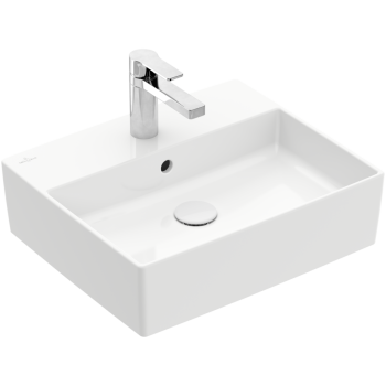 Vannas istabas izlietne Villeroy & Boch Memento 2.0, 50x42cm, TitanCeram keramika ar CeramicPlus apdari, Uz virsmas, Balta 4A0750R1