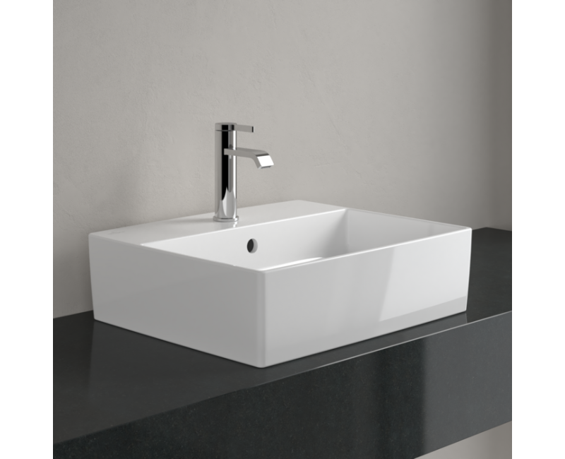 Vannas istabas izlietne Villeroy & Boch Memento 2.0, 50x42cm, TitanCeram keramika ar CeramicPlus apdari, Uz virsmas, Balta 4A0750R1