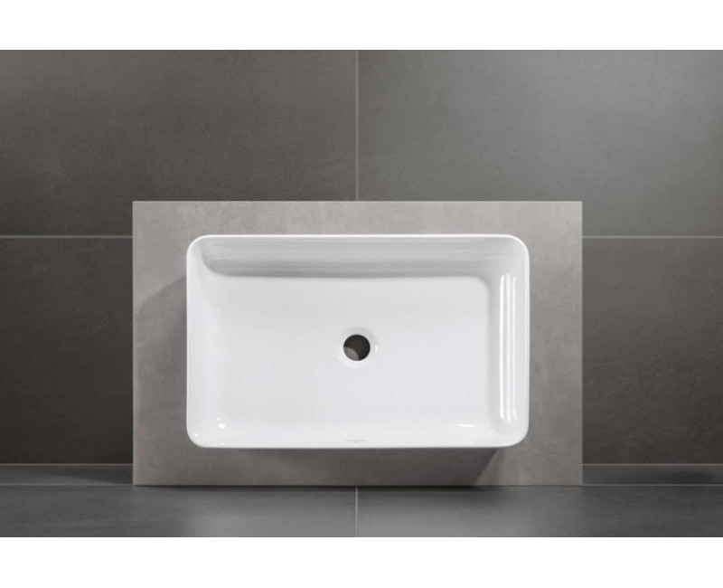 Раковина для ванной Villeroy & Boch Collaro 2.0, 56x36 см, керамика TitanCeram с покрытием CeramicPlus, накладная, цвет Stone White 4A2056RW