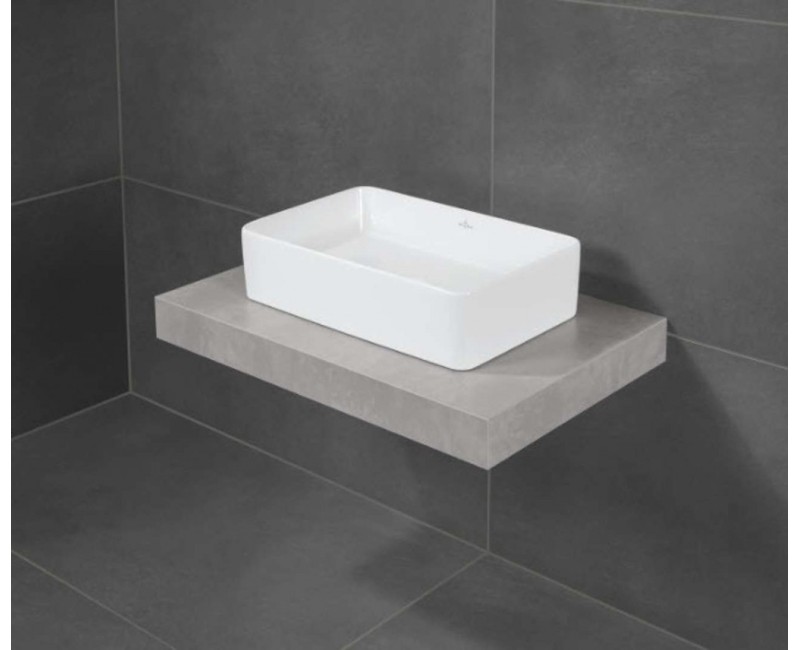 Раковина для ванной Villeroy & Boch Collaro 2.0, 56x36 см, керамика TitanCeram с покрытием CeramicPlus, накладная, цвет Stone White 4A2056RW