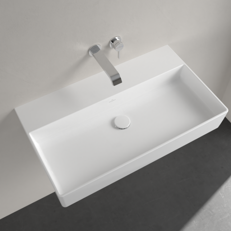 Vannas istabas izlietne Villeroy & Boch Memento 2.0, 80x47cm, TitanCeram keramika ar CeramicPlus apdari, Balta 4A228FR1 Vannas istabas izlietne Villeroy & Boch Memento 2.0, 80x47cm, TitanCeram keramika ar CeramicPlus apdari, Balta 4A228FR1
