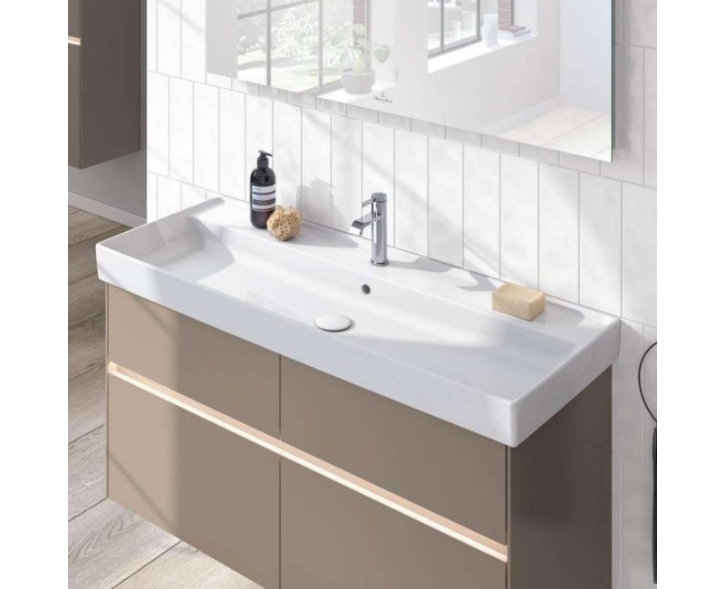 Vannas istabas izlietne Villeroy & Boch Collaro 120x47cm, TitanCeram keramika ar CeramicPlus apdari, balta 4A33C5R1