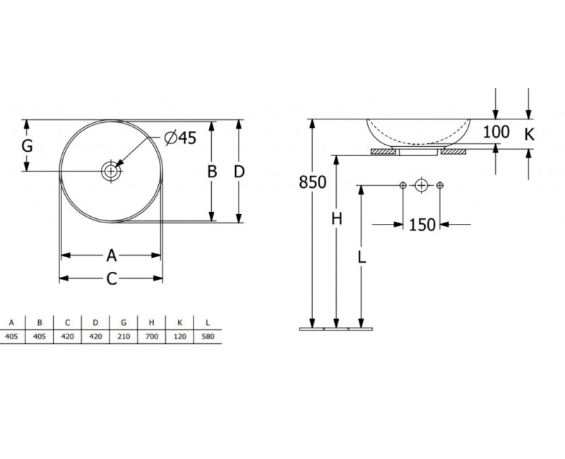 Vannas istabas izlietne Villeroy & Boch Loop&Friends D42cm, TitanCeram keramika, Balta 4A460101