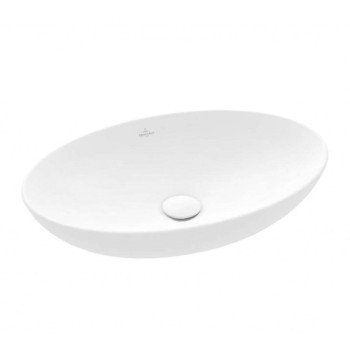 Vannas istabas izlietne Villeroy & Boch Loop&Friends 56x38cm TitanCeram keramika ar CeramicPlus apdari, Uz Virsmas, Akmens Balta 4A4700RW