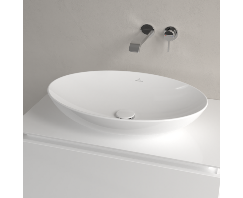 Vannas istabas izlietne Villeroy & Boch Loop&Friends 62x42cm TitanCeram keramika ar CeramicPlus apdari, Uz Virsmas, Balta 4A4801R1