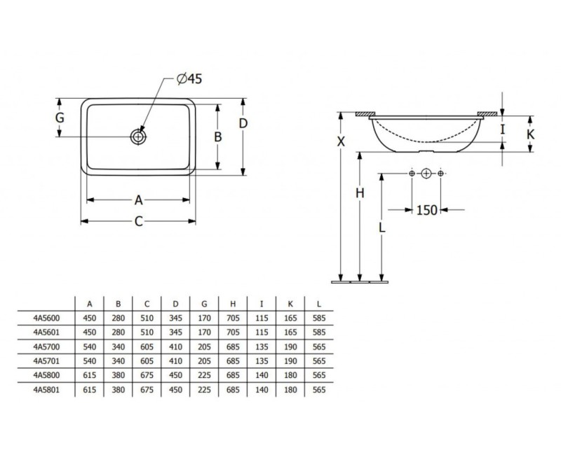 Раковина для ванной Villeroy & Boch Loop&Friends 54x34 см, керамика TitanCeram с покрытием CeramicPlus, встраиваемая, белая 4A5701R1