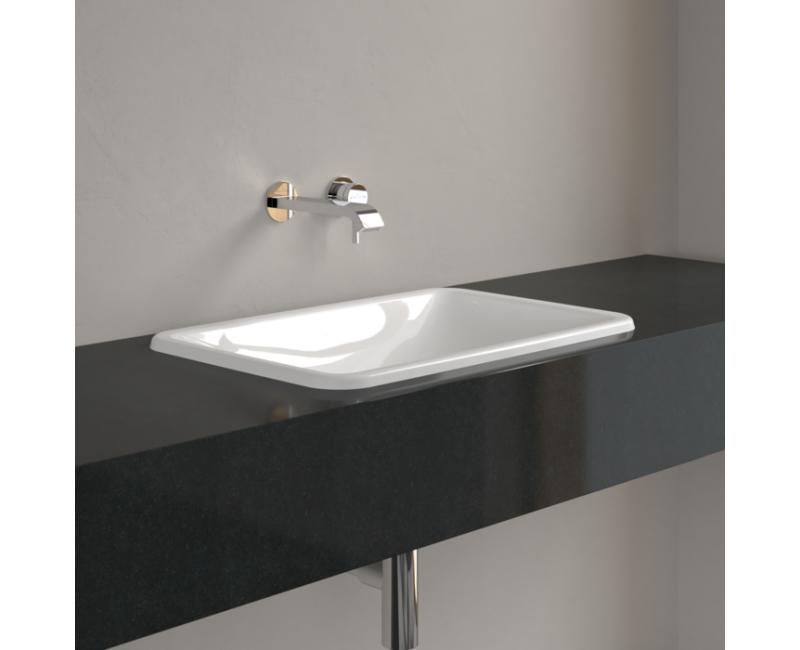 Раковина для ванной Villeroy & Boch Loop&Friends 61x43 см, керамика TitanCeram с покрытием CeramicPlus, встраиваемая, белая 4A6501R1