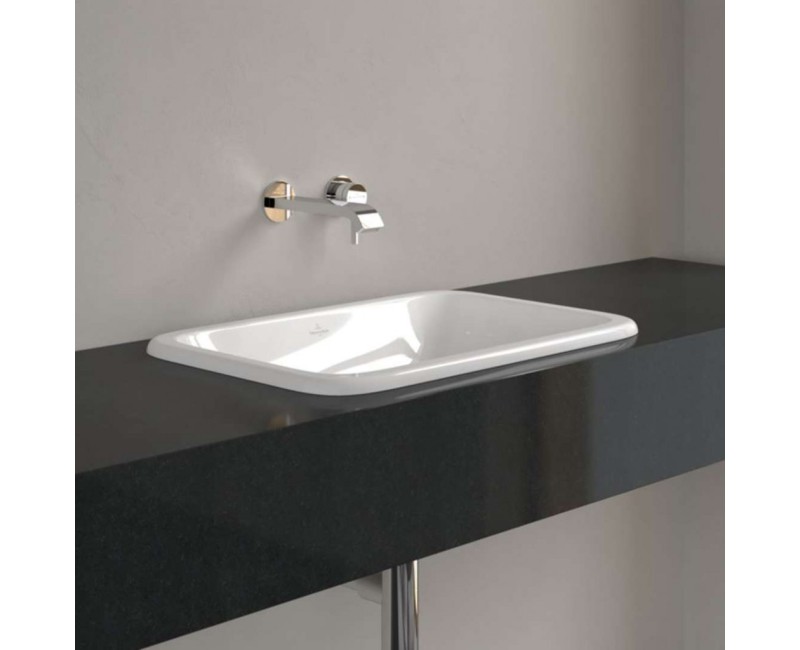 Раковина для ванной Villeroy & Boch Loop&Friends 68x45 см, керамика TitanCeram с покрытием CeramicPlus, встраиваемая, белая 4A6600R1