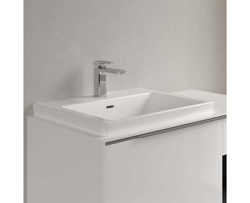 Vannas istabas izlietne Villeroy & Boch Subway 3.0, 60x47cm TitanCeram keramika ar CeramicPlus apdari, balta 4A706GR1