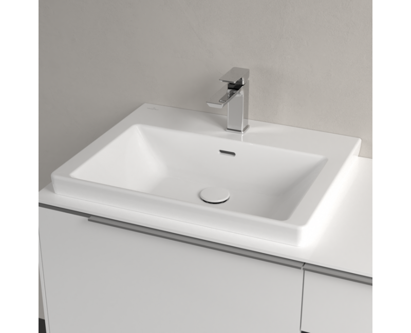 Vannas istabas izlietne Villeroy & Boch Subway 3.0, 60x47cm TitanCeram keramika ar CeramicPlus apdari, balta 4A706GR1