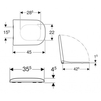 Крышка для унитаза Geberit Smyle White 500.235.01.1