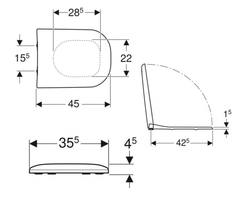Крышка для унитаза Geberit Smyle White 500.235.01.1