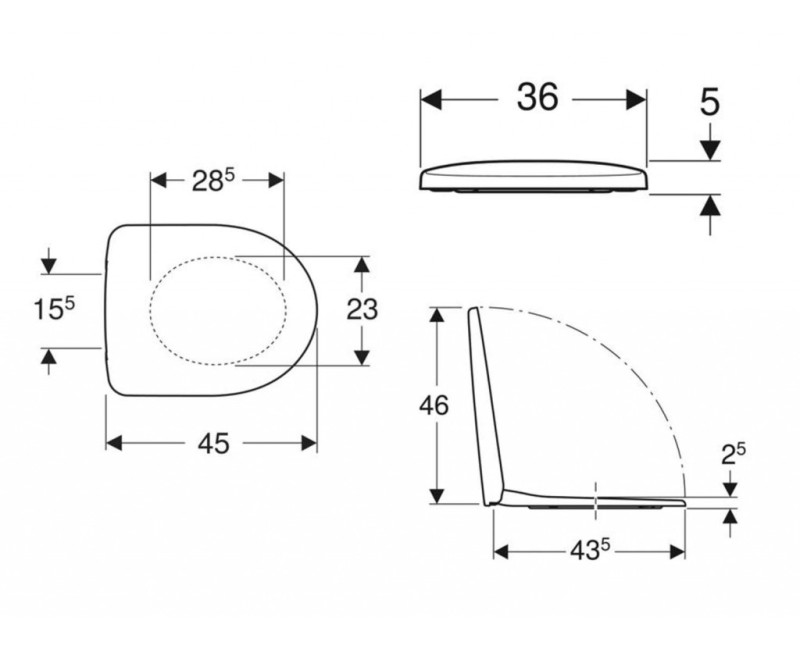 Кришка для унитаза Geberit Selnova Square с функцией SoftClose, белое 500.333.01.1
