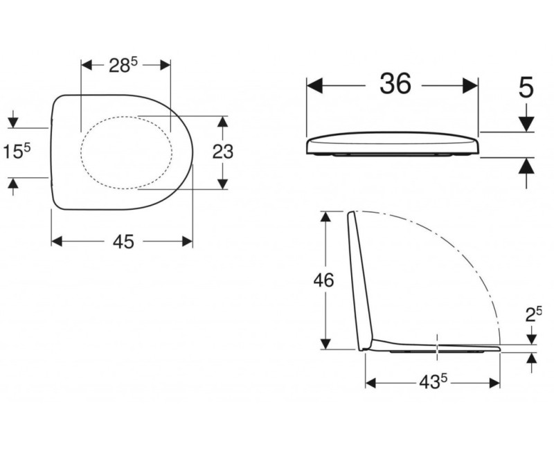 Кришка для унитаза Geberit Selnova Square с функцией SoftClose, белое 500.335.01.1