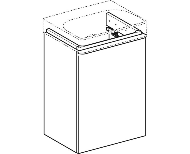 Vannas istabas skapītis Geberit Smyle Square 44x36x62cm (Bez izlietnes) Balts Matēts 500.350.00.1
