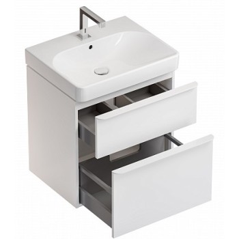 Шкафчик под раковиной Geberit Smyle Square 58x47x62см, (без раковины) 2 ящика Белый матовый 500.352.00.1