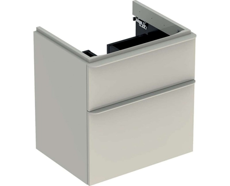 Шкафчик под раковиной Geberit Smyle Square 58x47x62 см, (без раковины) 2 ящика, песочно-серый 500.352.JL.1