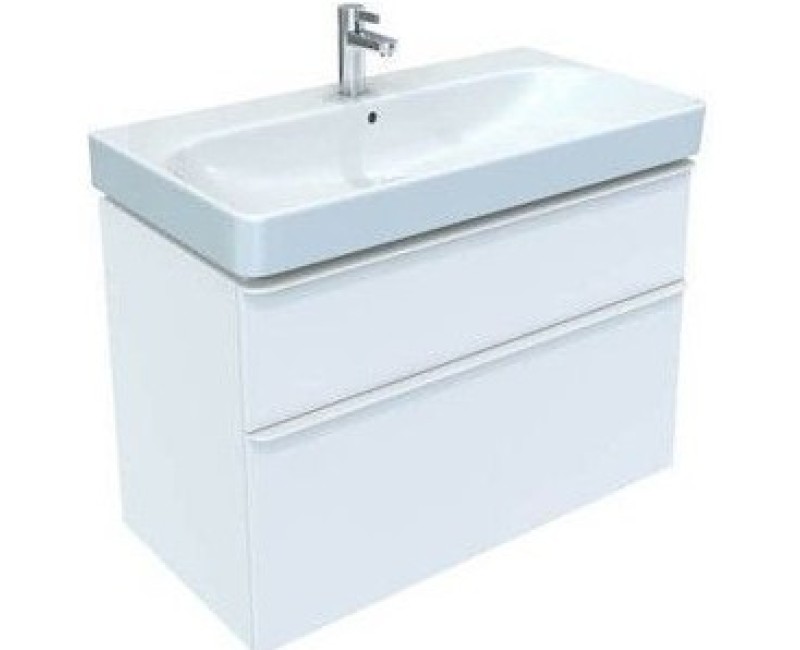 Vannas istabas skapītis Geberit Smyle Square 88x47x62cm, (Bez izlietnes) 2 atvilknes, Balts 500.354.00.1