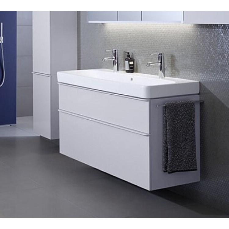 Vannas istabas skapītis Geberit Smyle Square 118x47x62cm, (Bez izlietnes) 2 atvilknes, Balts 500.355.00.1 Vannas istabas skapītis Geberit Smyle Square 118x47x62cm, (Bez izlietnes) 2 atvilknes, Balts 500.355.00.1