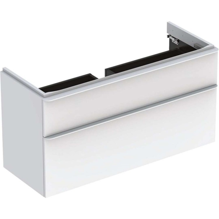 Vannas istabas skapītis Geberit Smyle Square 118x47x62cm, (Bez izlietnes) 2 atvilknes, Balts 500.355.00.1 Vannas istabas skapītis Geberit Smyle Square 118x47x62cm, (Bez izlietnes) 2 atvilknes, Balts 500.355.00.1
