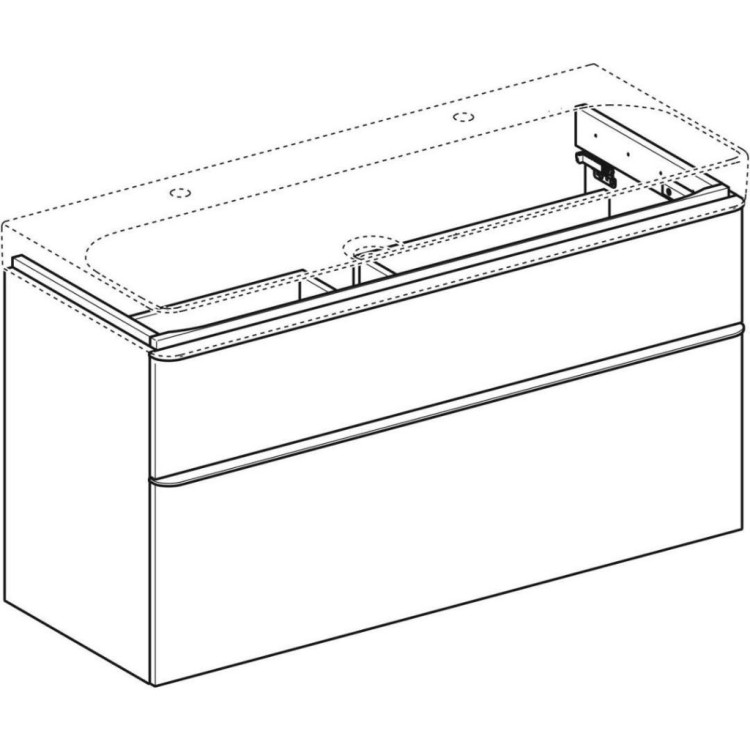 Vannas istabas skapītis Geberit Smyle Square 118x47x62cm, (Bez izlietnes) 2 atvilknes, Pelēks 500.355.JK.1 Vannas istabas skapītis Geberit Smyle Square 118x47x62cm, (Bez izlietnes) 2 atvilknes, Pelēks 500.355.JK.1