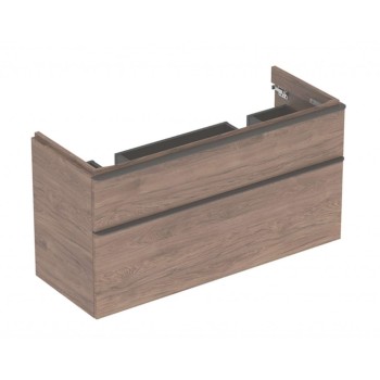 Шкафчик под раковиной Geberit Smyle Square 118x47x62см, (без раковины) 2 ящика, орех 500.356.JR.1