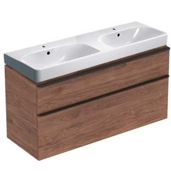 Шкафчик под раковиной Geberit Smyle Square 118x47x62см, (без раковины) 2 ящика, орех 500.356.JR.1