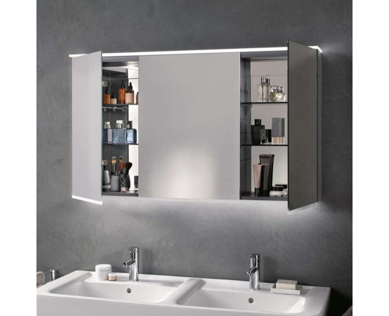 Шкафчик с зеркальными дверцамGeberit Option 90x70x17см с подсветкой 500.594.00.1