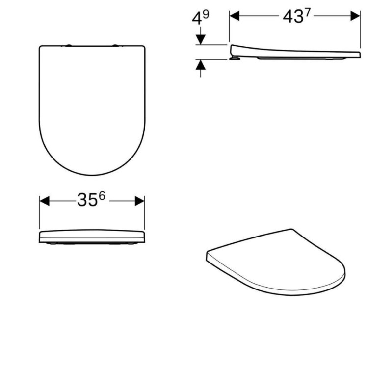 Poda vāks Geberit iCon ar SoftClose Balts 500.604.01.2 Poda vāks Geberit iCon ar SoftClose Balts 500.604.01.2