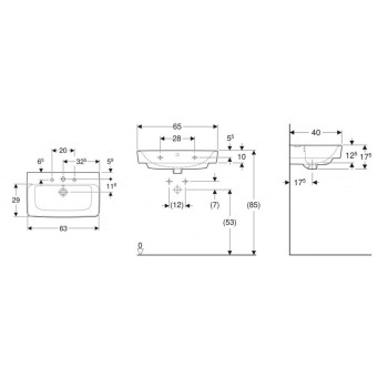 Vannas istabas izlietne Geberit Selnova Compact 60x40cm Balta 501.890.00.7