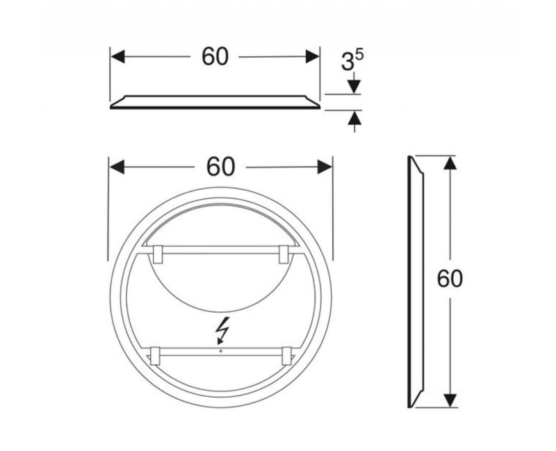 Зеркало для ванной Geberit Option со LED подсветкой, D60см 502.797.00.1